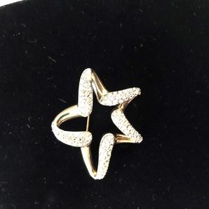Crystal Rhinestone Star Shaped Pin Brooch